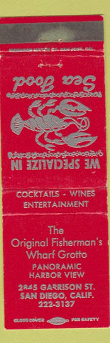 Matchbook Cover - Fisherman's Wharf Grotto San Diego CA