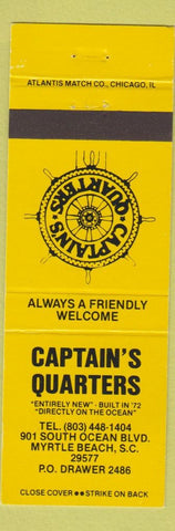 Matchbook Cover - Captain's Quarters Myrtle Beach SC