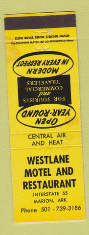 Matchbook Cover - Westlane Motel Restaurant Marion AR