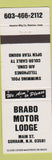 Matchbook Cover - Brabo Motor Lodge Gorham NH