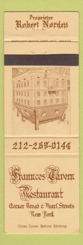 Matchbook Cover - Frances Tavern Restaurant New York City