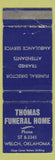 Matchbook Cover - Thomas Funeral Home Welch OK WEAR