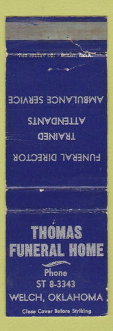 Matchbook Cover - Thomas Funeral Home Welch OK WEAR