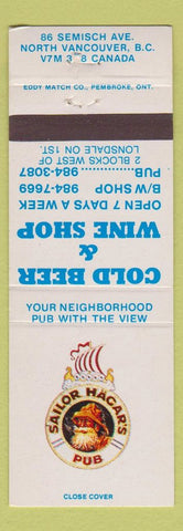 Matchbook Cover - Sailor Hagar's Pub North Vancouver BC