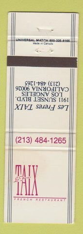 Matchbook Cover - Les Freres Taix French Restaurant Los Angeles CA