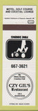 Matchbook Cover - Czy Gil's Hancock ME White Birches Country Club Ellsworth