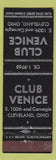 Matchbook Cover - Club Venice Cleveland OH