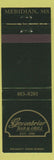 Matchbook Cover - Greenbriar Bar Grill Meridian MS