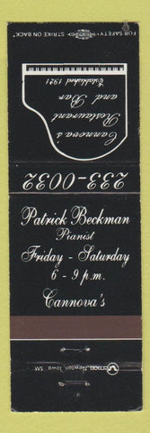 Matchbook Cover - Cannova's Restaurant Bar Chicago IL