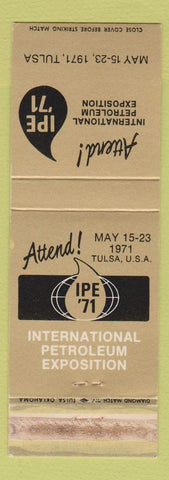 Matchbook Cover - 1971 Petroleum Exposition Tulsa OK oil gas WEAR
