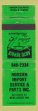 Matchbook Cover - Hoosier Import Service New Albany IN WEAR