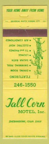 Matchbook Cover - Tall Corn Motel Shenandoah IA WEAR