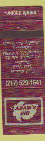 Matchbook Cover - Adam's Rib Springfield IL