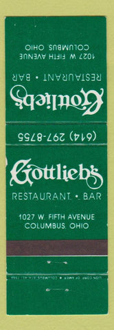 Matchbook Cover - Gottlieb's Restuarant Bar Columbus OH