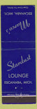 Matchbook Cover - Marco's Escanaba MI Stardust Lounge