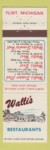 Matchbook Cover - Walli's Restaurant Flint MI