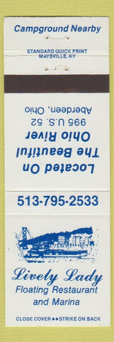 Matchbook Cover - Lively Lady Restaurant Aberdeen OH