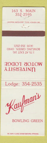 Matchbook Cover - Kaufman's Bowling Green OH Motor Lodge