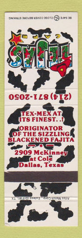 Matchbook Cover - Tejas Mexican Food Dallas TX