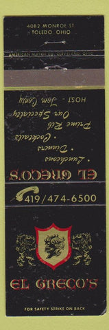Matchbook Cover - El Greco's Toledo OH restaurant WEAR