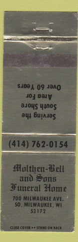 Matchbook Cover - Molthen Bell Sons Funeral Home South Milwaukee WI