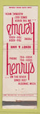 Matchbook Cover - Henry's on the River Algonac MI