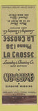 Matchbook Cover - La Crosee Laundry Cleaning low phone # WEAR