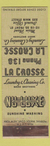 Matchbook Cover - La Crosee Laundry Cleaning low phone # WEAR