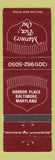 Matchbook Cover - Mariner's Pier One Baltimore MD