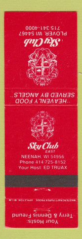 Matchbook Cover - Sky Club Plover WI Neenah