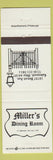 Matchbook Cover - Miller's Restaurant Lakewood OH