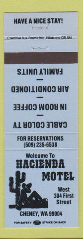 Matchbook Cover - Hacienda Motel Cheney WA