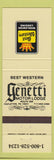 Matchbook Cover - Best Western Genetti Motor Inn Hazleton PA