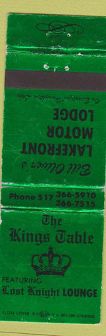 Matchbook Cover - Kings Table Houghton Lake  Prudenville MI