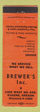 Matchbook Cover - Brewer's Eugene OR Lawn Mower Engines
