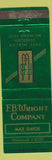 Matchbook Cover - FB Wright Company Max Dafoe Dearborn MI