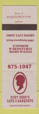 Matchbook Cover - Ruby Redd's Cafe Grove City IA WORN