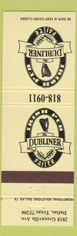 Matchbook Cover - Irish Pub Dubliner Dallas TX