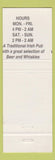 Matchbook Cover - Irish Pub Dubliner Dallas TX