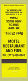 Matchbook Cover - Mountain View Truck Stop oil gas Mifflintown PA