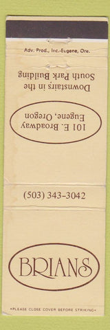Matchbook Cover - Brians Eugene OR