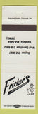 Matchbook Cover - Fricker's Restaurant Vandalia Dayton OH