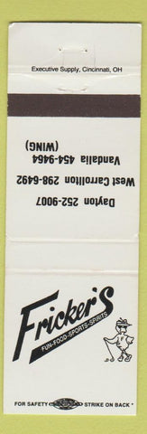 Matchbook Cover - Fricker's Restaurant Vandalia Dayton OH