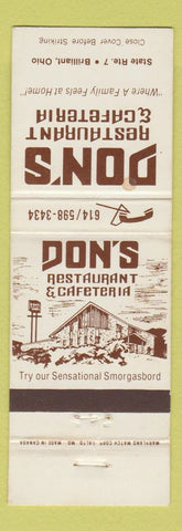 Matchbook Cover - Don's Restaurant Cafeteria Brilliant OH