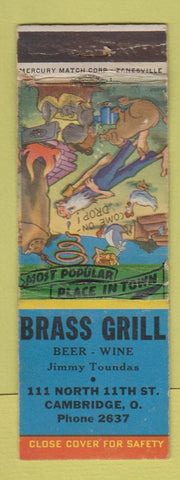 Matchbook Cover - Grass Rail Cambridge OH Hillbilly
