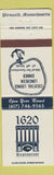 Matchbook Cover - 1620 Restaurant Plymouth MA