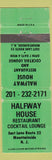 Matchbook Cover - Halfway House Mountainside NJ WEAR