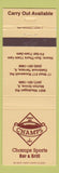 Matchbook Cover - Champs Sports Bar Oakbrook Terrace Morton Grove IL
