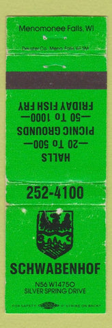 Matchbook Cover - Schwabenhof Menomonee Falls WI WEAR