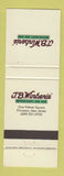 Matchbook Cover - JB Winberie Restaurant Princeton NJ